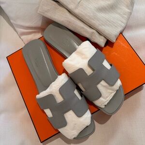 Hermès Oran Sandals 39- Glacier Blue